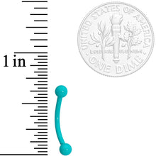Load image into Gallery viewer, 16G 3/8 Teal Acrylic Curved Eyebrow Ring
