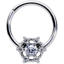 Load image into Gallery viewer, 16G 3/8 Clear Gem Web of Glamour Hinged Segment Ring
