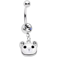 Load image into Gallery viewer, Clear Gem Buddy Bear Dangle Belly Ring
