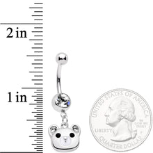 Load image into Gallery viewer, Clear Gem Buddy Bear Dangle Belly Ring
