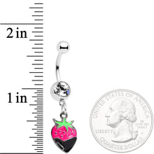 Load image into Gallery viewer, Clear Gem Yummy Chocolate Strawberry Dangle Belly Ring
