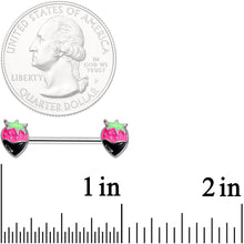 Load image into Gallery viewer, 14G 9/16 Chocolate Berry Barbell Nipple Ring Set
