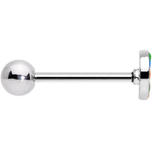 Load image into Gallery viewer, Hippie Rainbow Peace Sign Barbell Tongue Ring
