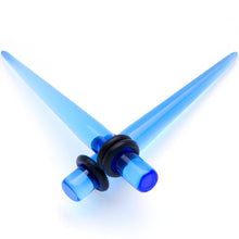 Load image into Gallery viewer, Blue Acrylic Straight Taper Set Available in Sizes  14G to 00G

