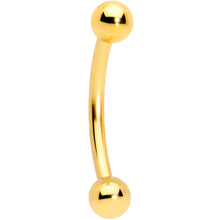 Load image into Gallery viewer, 16G 5/16 Clear Gem Flower Gold Tone Curved Eyebrow Ring Set of 4
