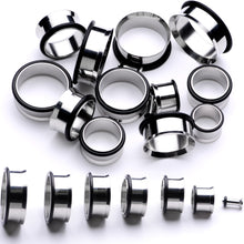 Load image into Gallery viewer, Stainless Steel Single Flare Tunnel Plug Set Available in Sizes  8G to 1
