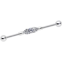Load image into Gallery viewer, 14G Clear CZ Gem Fashionista Industrial Barbell 38mm
