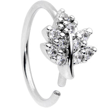Load image into Gallery viewer, 20G 5/16 Clear CZ Gem Maple Leaf Nose Hoop
