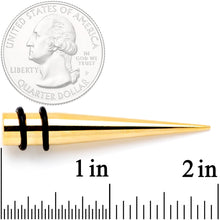 Load image into Gallery viewer, Gold Tone Anodized Straight Taper Set Available in Sizes  12G to 00G

