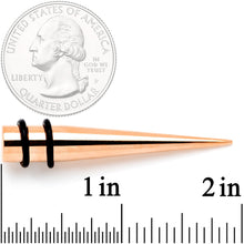 Load image into Gallery viewer, Rose Gold Tone Anodized Straight Taper Set Available in Sizes  14G to 00G
