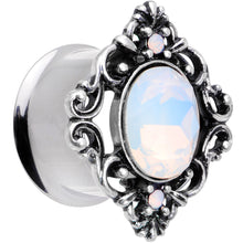 Load image into Gallery viewer, White Gem Victorian Era Double Flare Plug Set Sizes 6mm to 16mm
