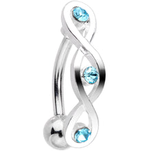 Load image into Gallery viewer, Aqua Gem Fashionably Twisted Reversible Belly Ring
