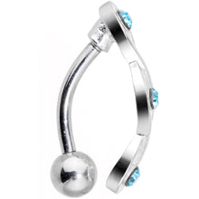 Load image into Gallery viewer, Aqua Gem Fashionably Twisted Reversible Belly Ring
