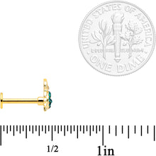 Load image into Gallery viewer, 16G 5/16 Clear Green Gem Gold Tone Nautical Crab Labret Tragus
