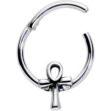 Load image into Gallery viewer, 16G 3/8 Egyptian Ankh Hinged Segment Ring
