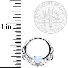 Load image into Gallery viewer, 16G 3/8 White Faux Opal Life of the Party Septum Clicker
