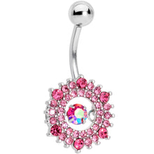 Load image into Gallery viewer, Pink Gem Elegant Dance Wreath Belly Ring

