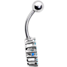 Load image into Gallery viewer, Aqua Gem Elegant Dance Crown Belly Ring
