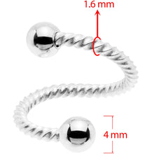 Load image into Gallery viewer, 14G 3/8 Twisted Spiral Twister Belly Ring
