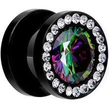 Load image into Gallery viewer, Vitrail Clear CZ Gem Black Hypnotic Screw Fit Plug Set
