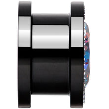 Load image into Gallery viewer, Vitrail Clear CZ Gem Black Hypnotic Screw Fit Plug Set
