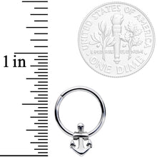 Load image into Gallery viewer, 16G 3/8 Nautical Anchor Hinged Segment Ring
