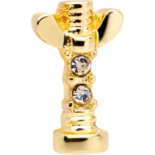 Load image into Gallery viewer, 16G 1/4 Clear CZ Gem Gold Tone Wing Nut Cartilage Tragus Earring
