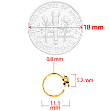 Load image into Gallery viewer, 20G 5/16 Clear CZ Gem Gold Tone Busy Bumble Bee Nose Hoop
