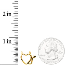 Load image into Gallery viewer, 16G 5/16 Gold Tone Little Devil Heart Closure Ring
