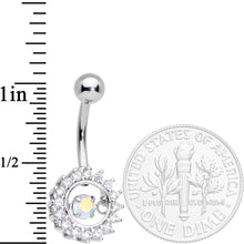 Load image into Gallery viewer, Clear Aurora Gem Elegant Dance Crown Belly Ring
