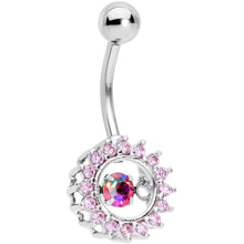 Load image into Gallery viewer, Pink Gem Elegant Dance Crown Belly Ring
