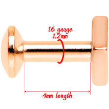 Load image into Gallery viewer, 3/16 Gold Tone Rhombus Internally Threaded Daith Cartilage Tragus
