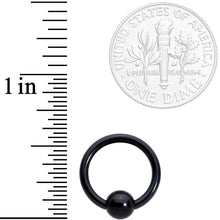 Load image into Gallery viewer, 14G 3/8 Black Acrylic BCR Captive Ring
