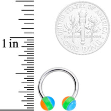 Load image into Gallery viewer, 14G 7/16 Beach Ball Acrylic Ball Horseshoe Circular Barbell
