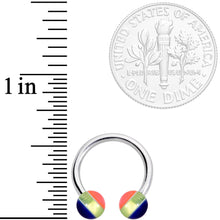Load image into Gallery viewer, 14G 7/16 Deco Stripe Acrylic Ball Horseshoe Circular Barbell
