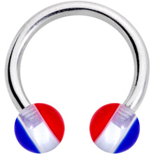 Load image into Gallery viewer, 14G 7/16 USA Stripe Acrylic Ball Horseshoe Circular Barbell
