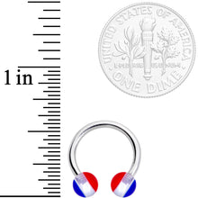 Load image into Gallery viewer, 14G 7/16 USA Stripe Acrylic Ball Horseshoe Circular Barbell
