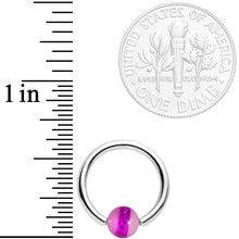 Load image into Gallery viewer, 14G 7/16 Purple Acrylic Glow in the Dark Ball BCR Captive Ring
