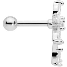 Load image into Gallery viewer, 16G 1/4 Clear CZ Gem Flower Cartilage Tragus
