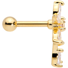 Load image into Gallery viewer, 16G 1/4 Clear CZ Gem Gold Tone Flower Cartilage Tragus
