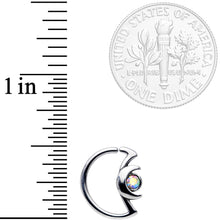 Load image into Gallery viewer, 18G 3/8 Aurora Gem Crescent Moon Closure Ring
