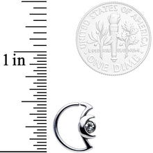 Load image into Gallery viewer, 18G 3/8 Clear Gem Crescent Moon Closure Ring
