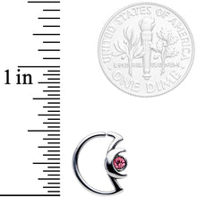 Load image into Gallery viewer, 18G 3/8 Pink Gem Crescent Moon Closure Ring
