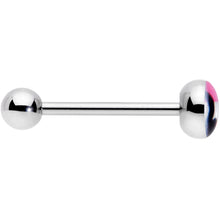 Load image into Gallery viewer, Pink Blue White Transgender Pride Logo Barbell Tongue Ring
