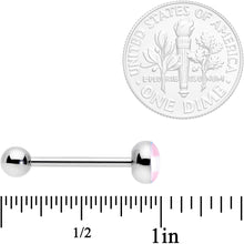 Load image into Gallery viewer, Pink Blue White Transgender Pride Flag Barbell Tongue Ring
