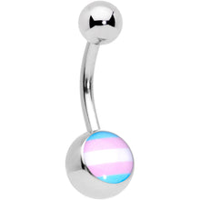 Load image into Gallery viewer, Pink Blue White Transgender Pride Flag Belly Ring
