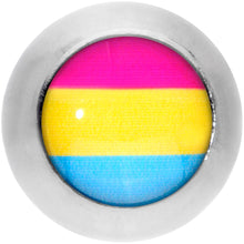 Load image into Gallery viewer, 16G 1/4 Red Yellow Blue Pansexual Pride Flag Cartilage Tragus
