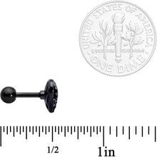 Load image into Gallery viewer, 16G 1/4 Black Angels Wing Heart Tragus Cartilage Earring
