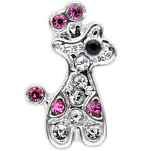 Load image into Gallery viewer, 16G 1/4 Clear Pink Gem Giraffe Cartilage Tragus
