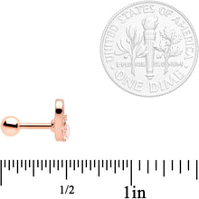 Load image into Gallery viewer, 16G 1/4 Clear Gem Rose Gold Tone Hollow Heart Cartilage Tragus

